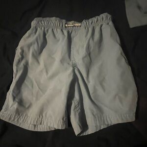 Light Blue Kids Elastic Waist Swim Trunks